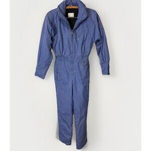 VTG Bogner One Piece Zip Periwinkle Blue Ski Snow Suit Size 6 Retro Made In USA
